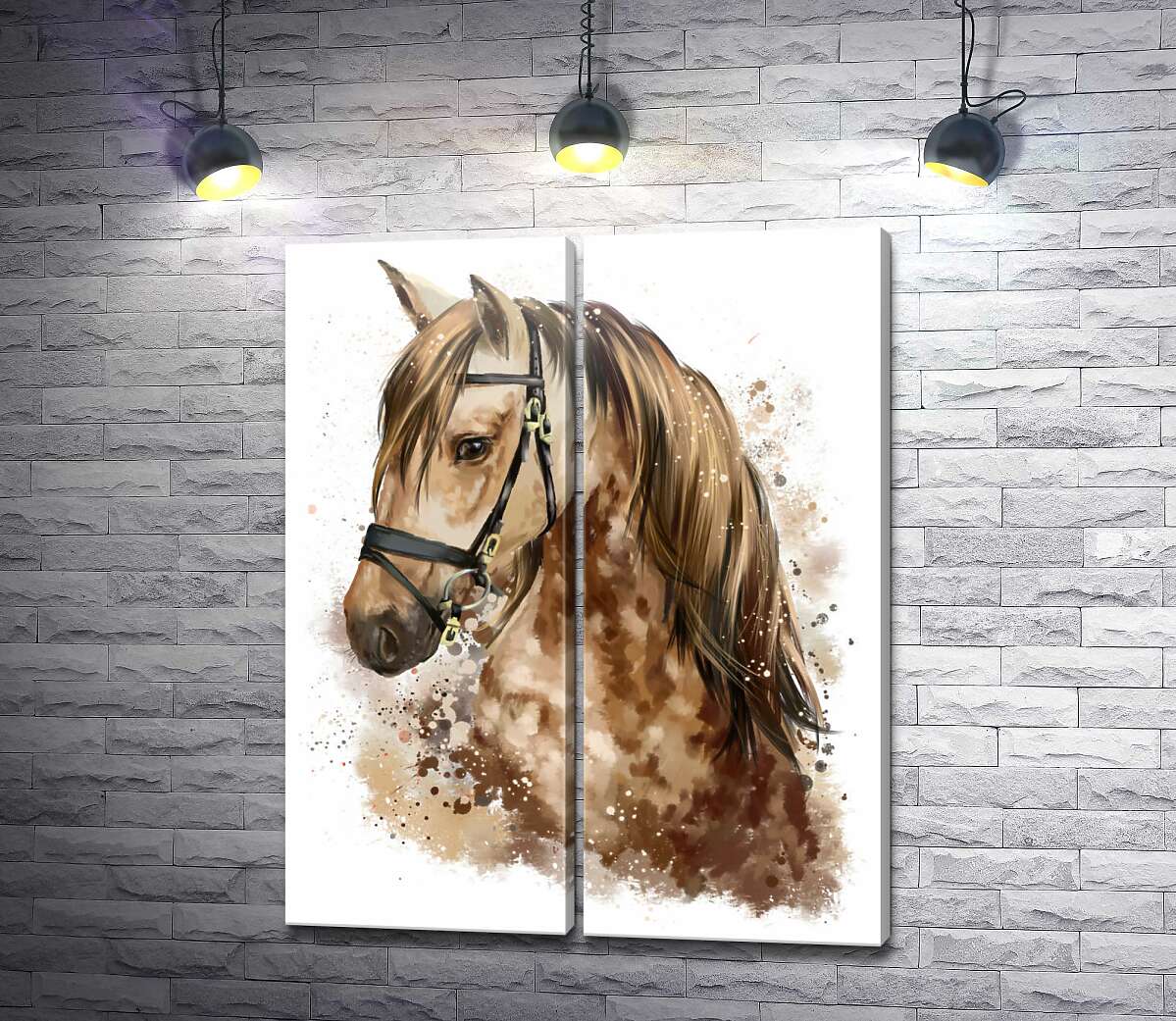 модульная картина Портрет каурой лошади