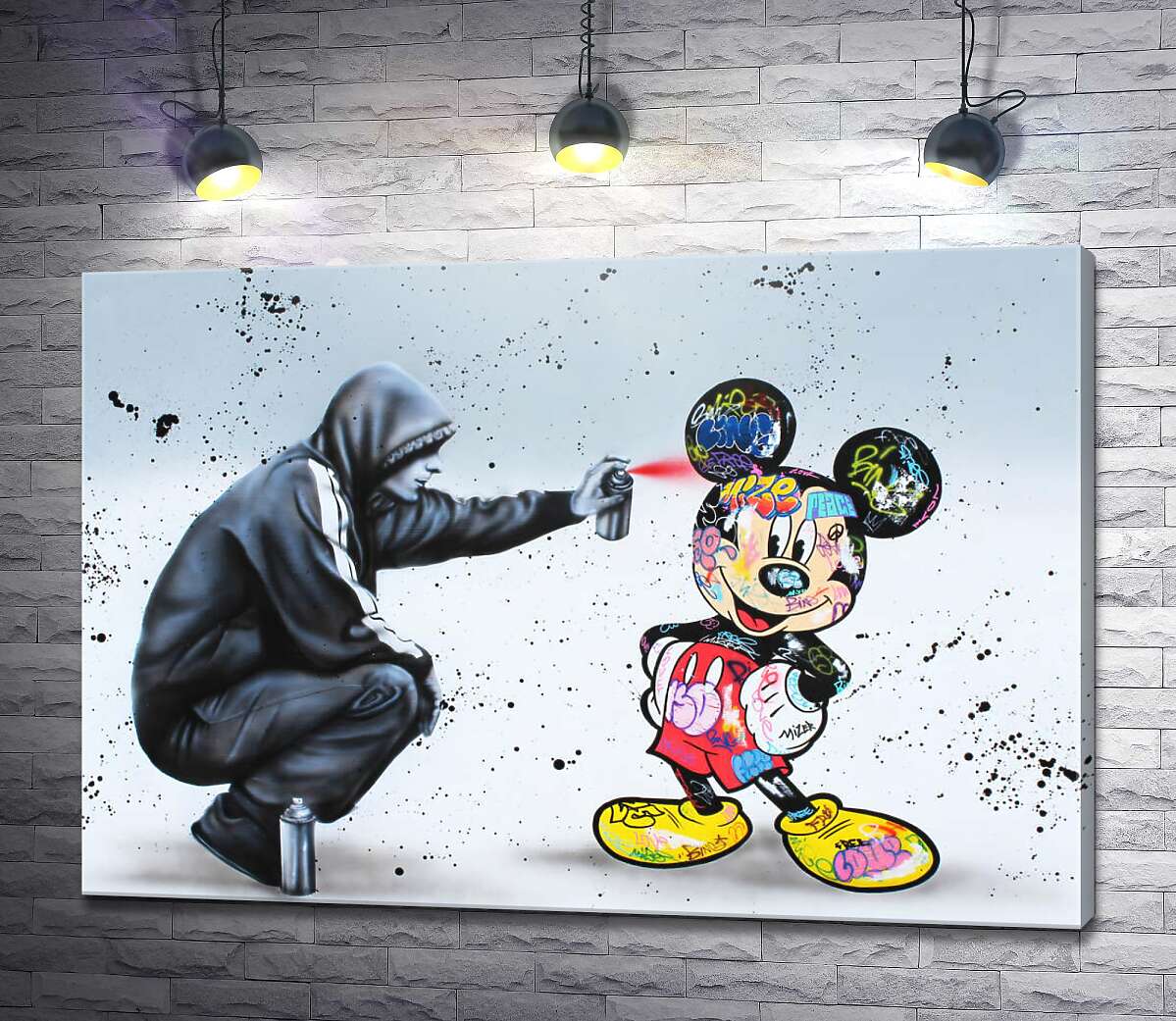 картина Граффити бомбер и Микки Маус