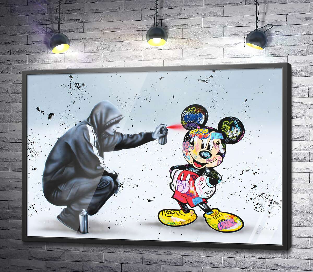 постер Граффити бомбер и Микки Маус