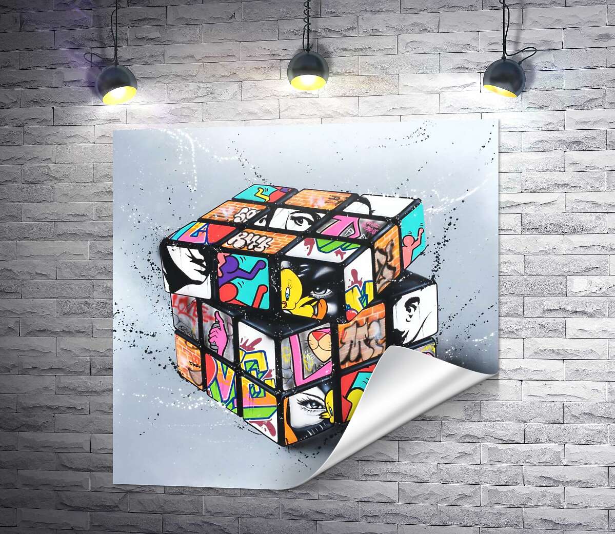 печать Кубик Рубика с арт-граффити