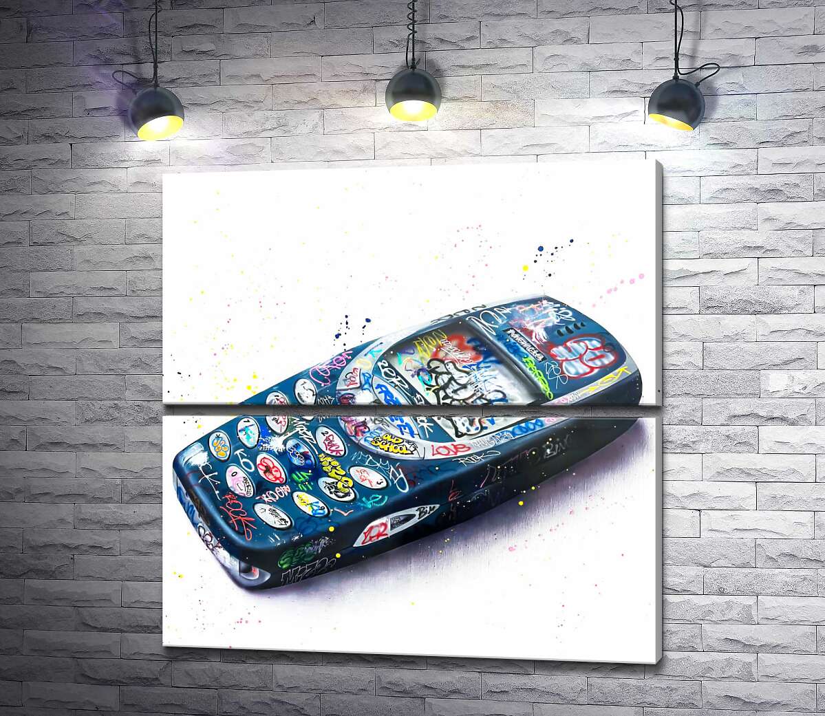 модульная картина Нокиа 3310 в стиле граффити (Модуль №7)