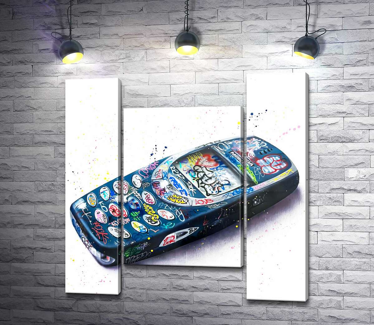 модульна картина Нокіа 3310 у стилі графіті (Модуль №11)