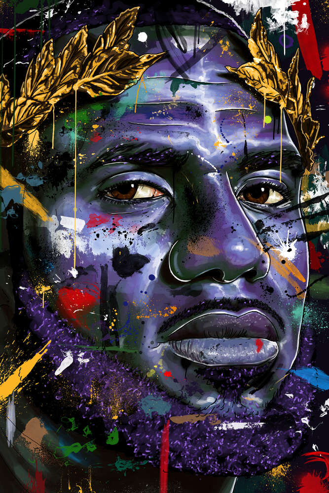 картина-постер Портрет баскетболиста Леброн Джеймса