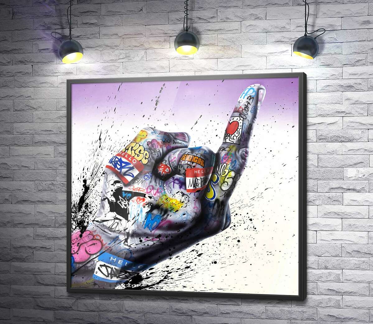 постер Середній палець та графіті-стікери