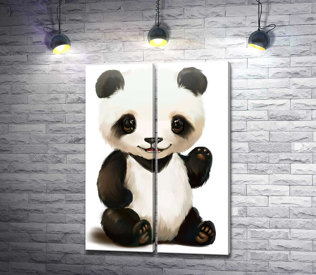модульная картина Милый медвежонок панда