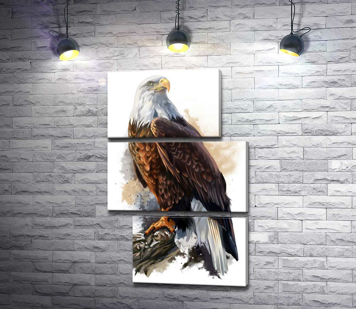 модульная картина Гордый орел на ветке (Модуль №16)