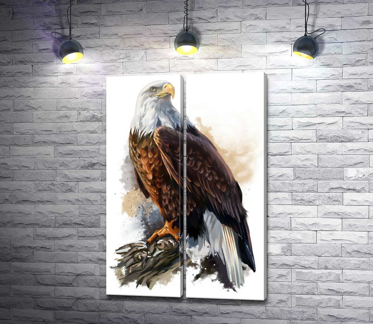 модульная картина Гордый орел на ветке