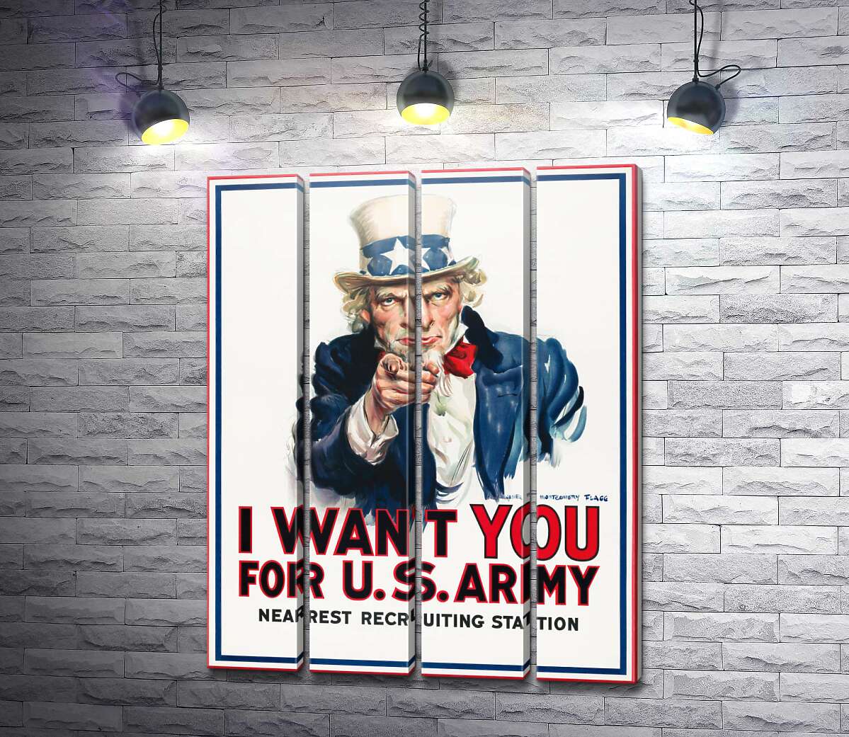 модульна картина Плакат військового рекрутингу в США (I want you for US army) (Модуль №24)