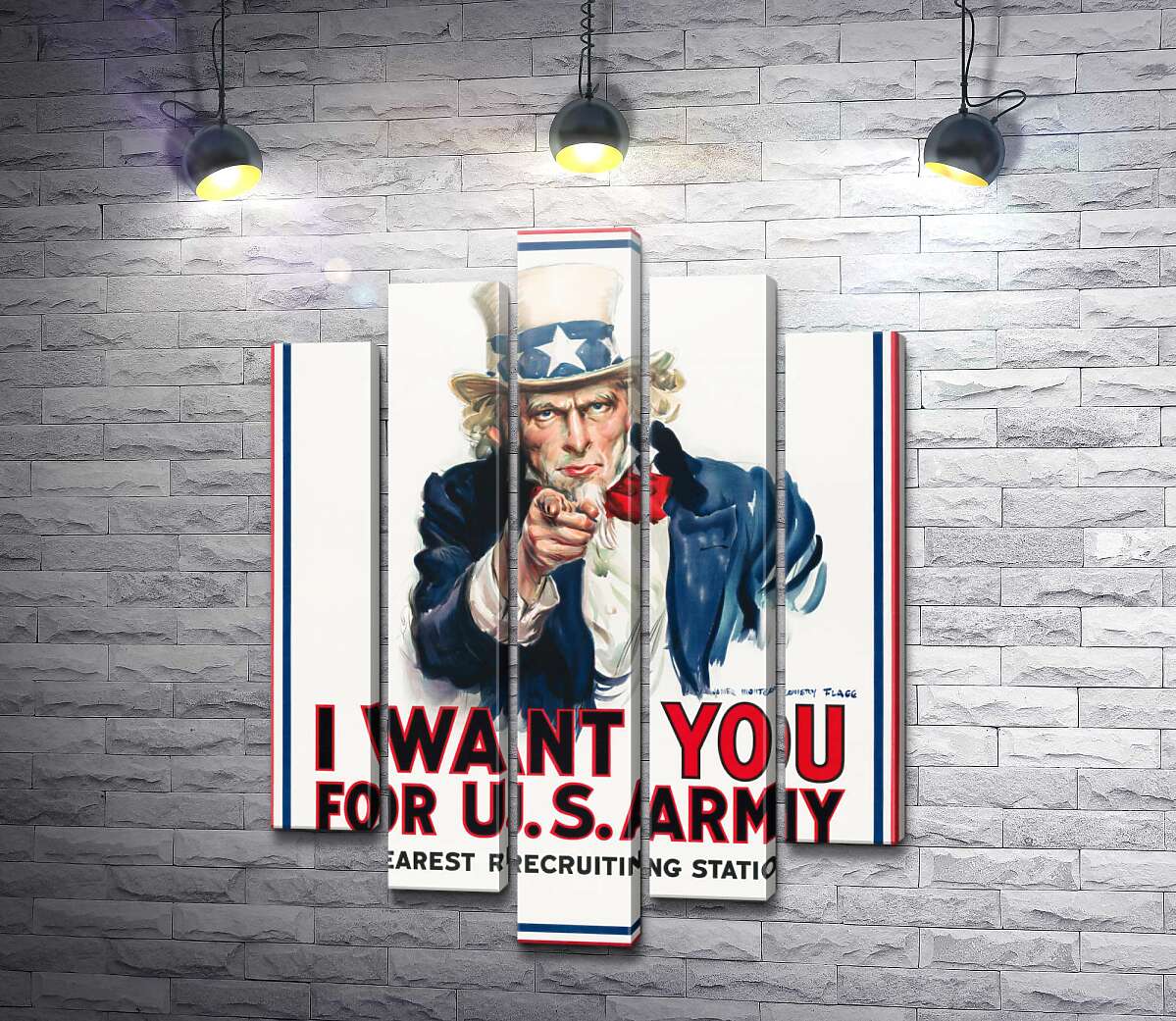 модульная картина Плакат военного рекрутинга в США (I want you for US army) (Модуль №4)