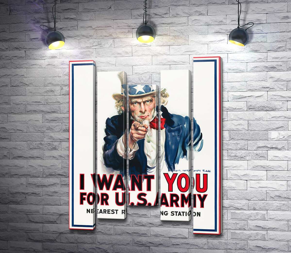 модульная картина Плакат военного рекрутинга в США (I want you for US army) (Модуль №27)