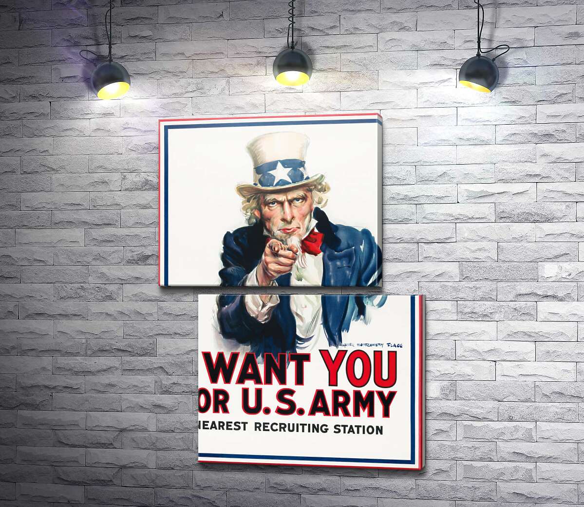 модульна картина Плакат військового рекрутингу в США (I want you for US army) (Модуль №8)