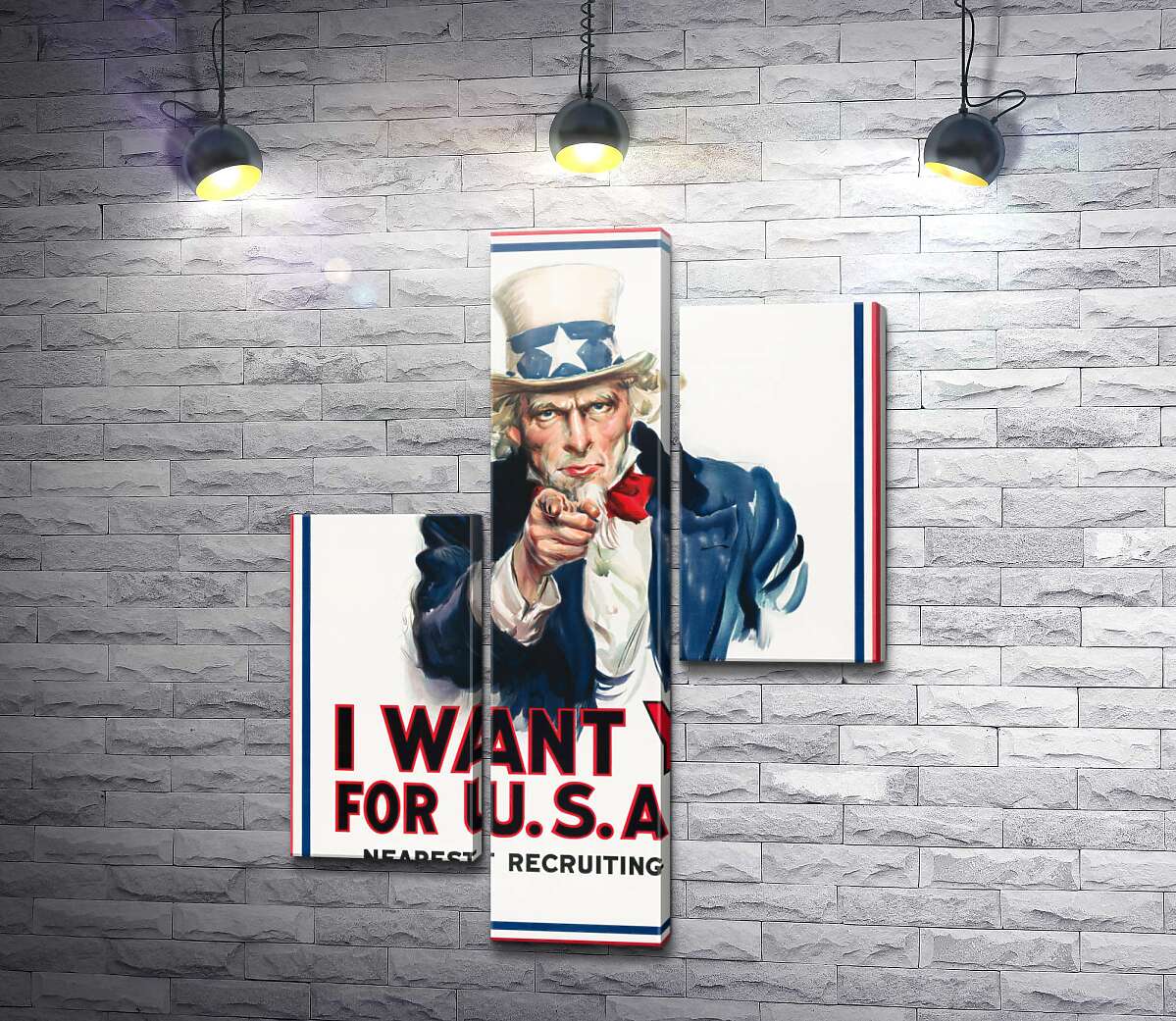 модульная картина Плакат военного рекрутинга в США (I want you for US army) (Модуль №12)