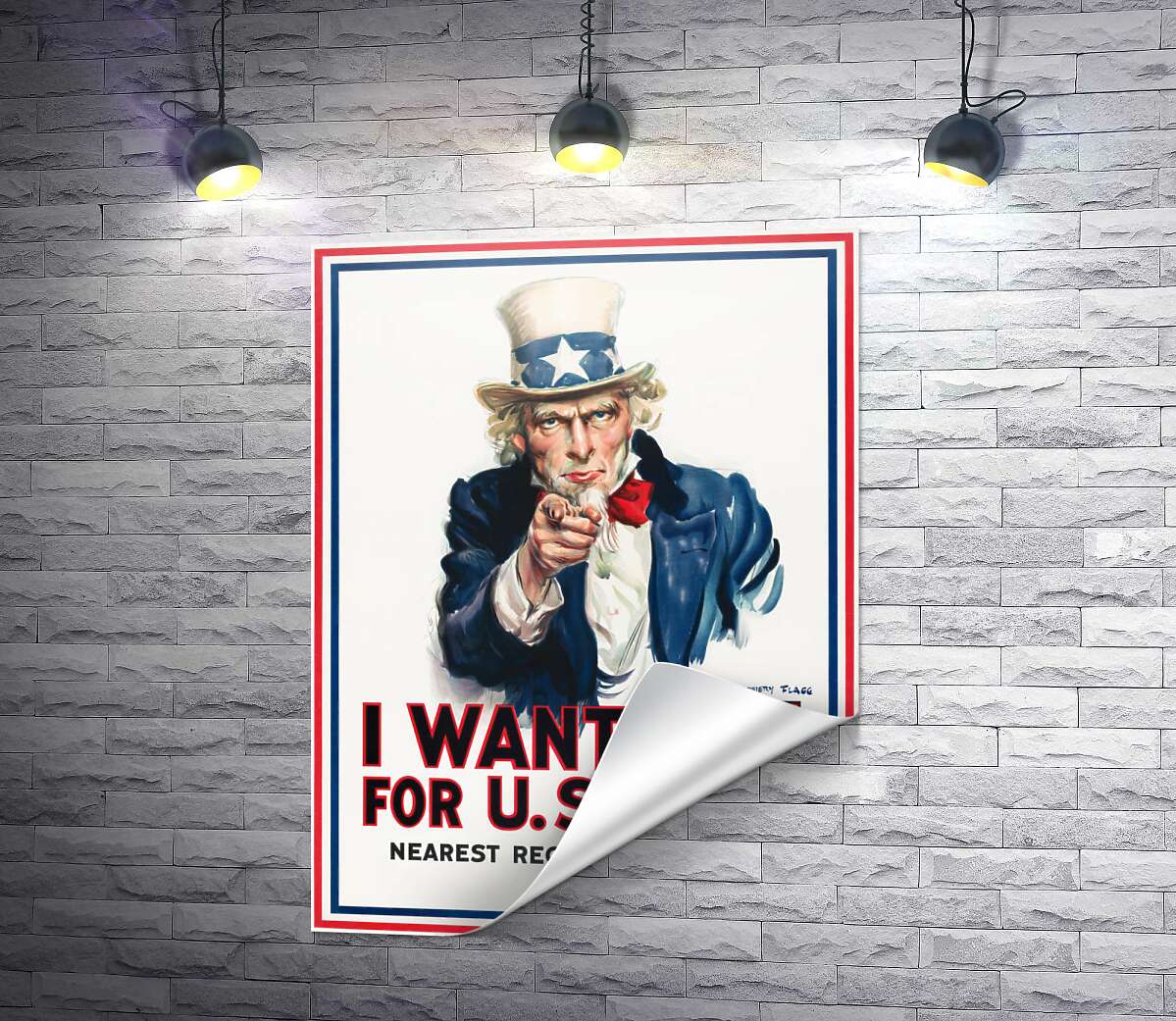 печать Плакат военного рекрутинга в США (I want you for US army)