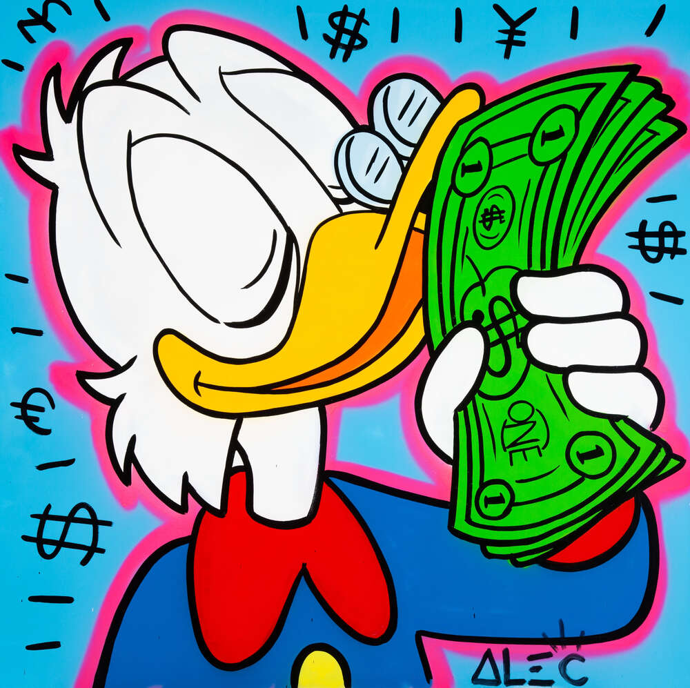 картина-постер Скрудж Макдак та запах грошей
