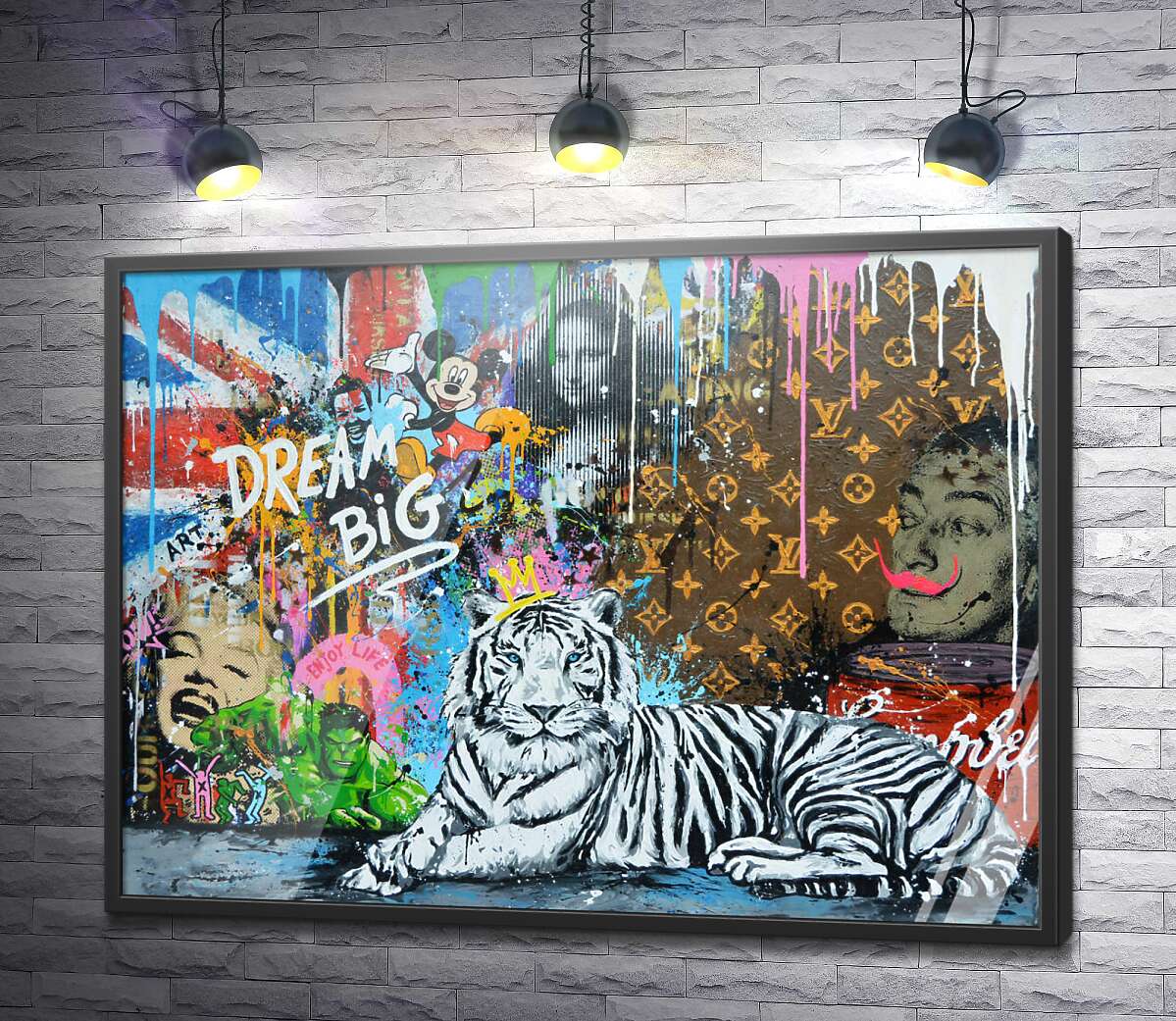постер Арт графіті з тигром - Dream Big