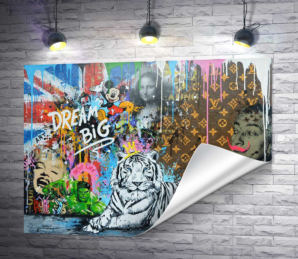 друк Арт графіті з тигром - Dream Big