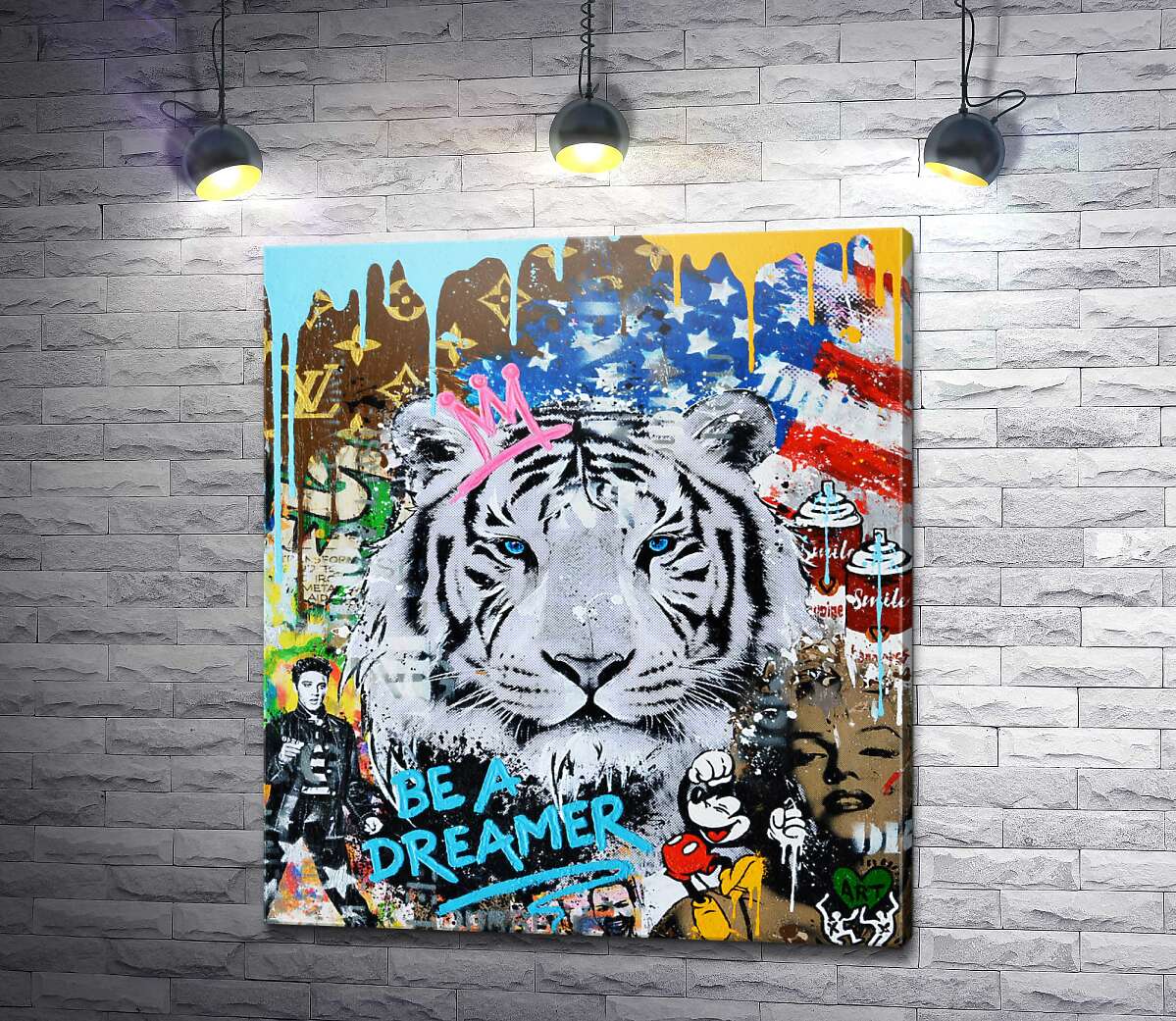 картина Арт графіті з тигром - Be a dreamer