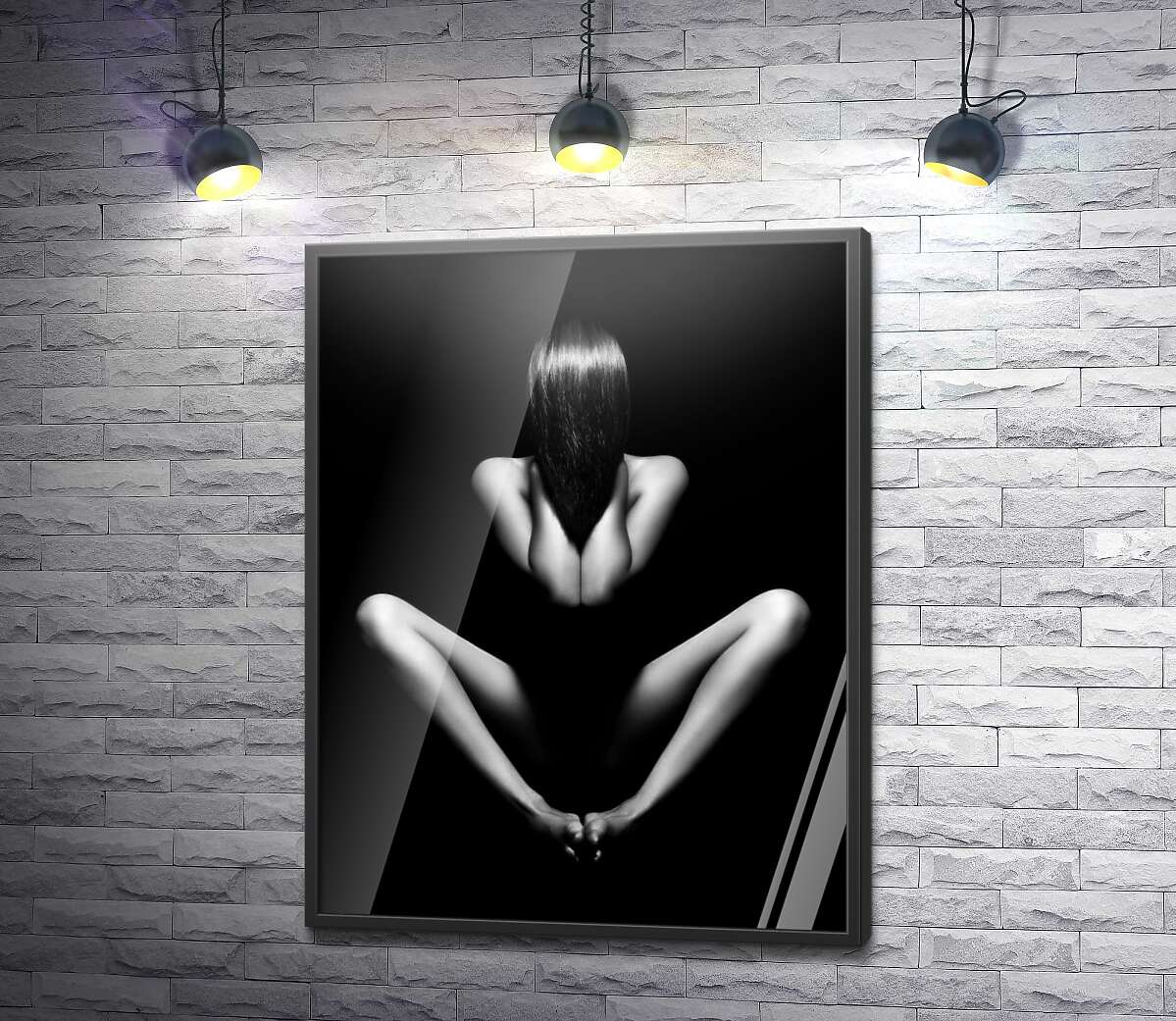 постер Обнаженный загадочный силуэт женского тела