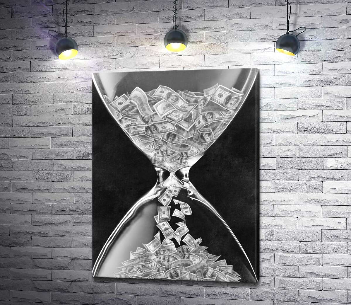 картина Час гроші: долари та пісочний годинник