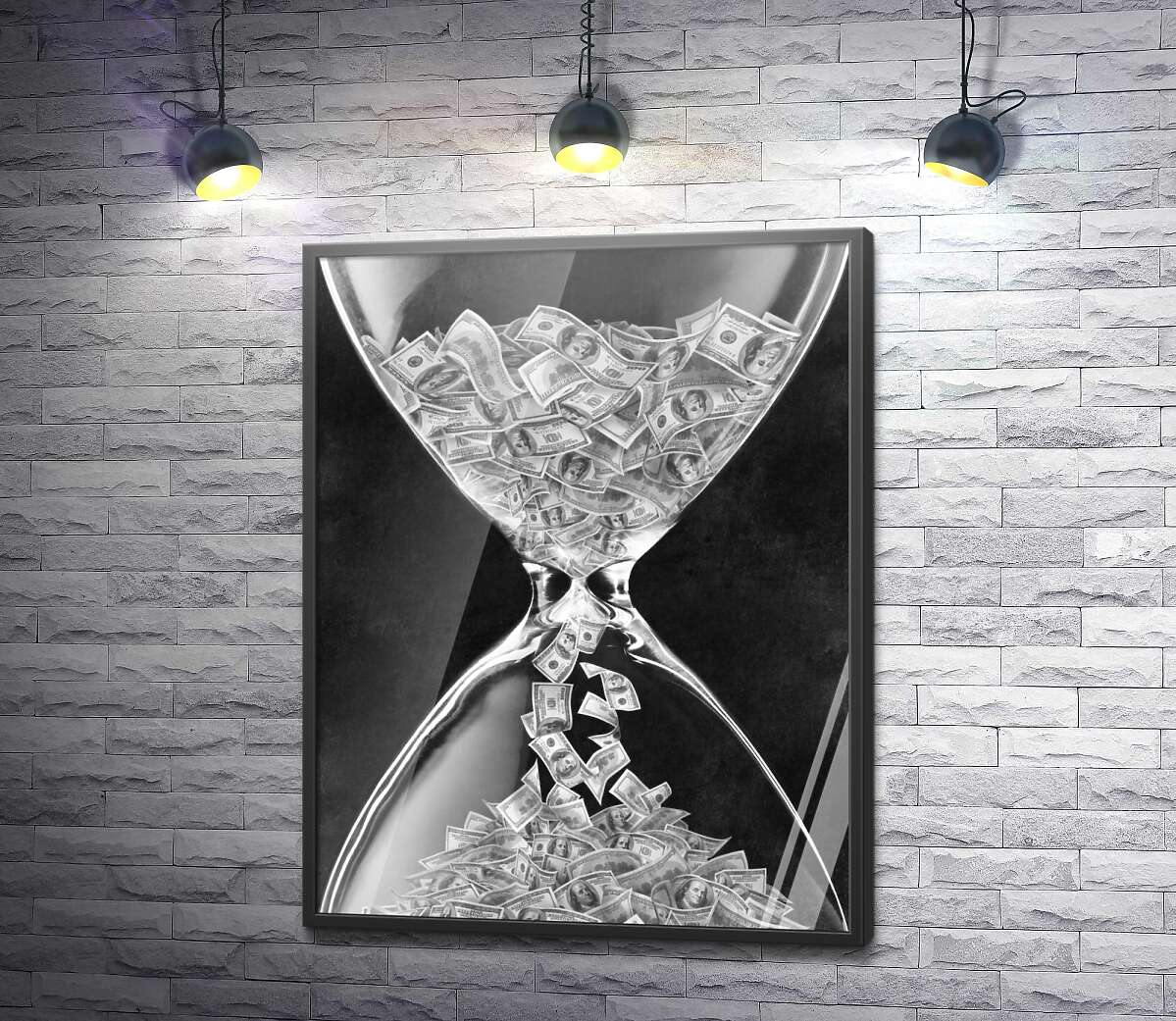 постер Час гроші: долари та пісочний годинник
