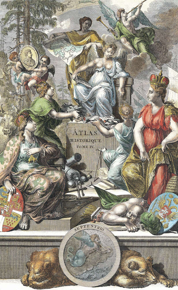 картина-постер Античная обложка исторического атласа