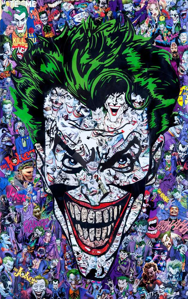 картина-постер Арт коллаж комиксов в стиле Джокера