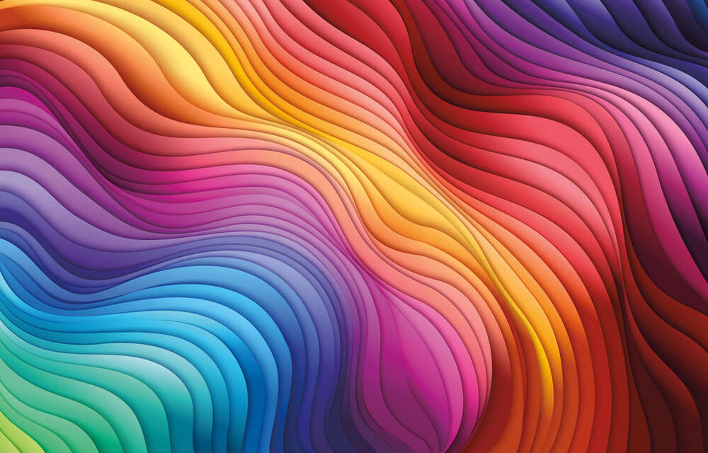 картина-постер Яскраві різнокольорові хвилясті лінії