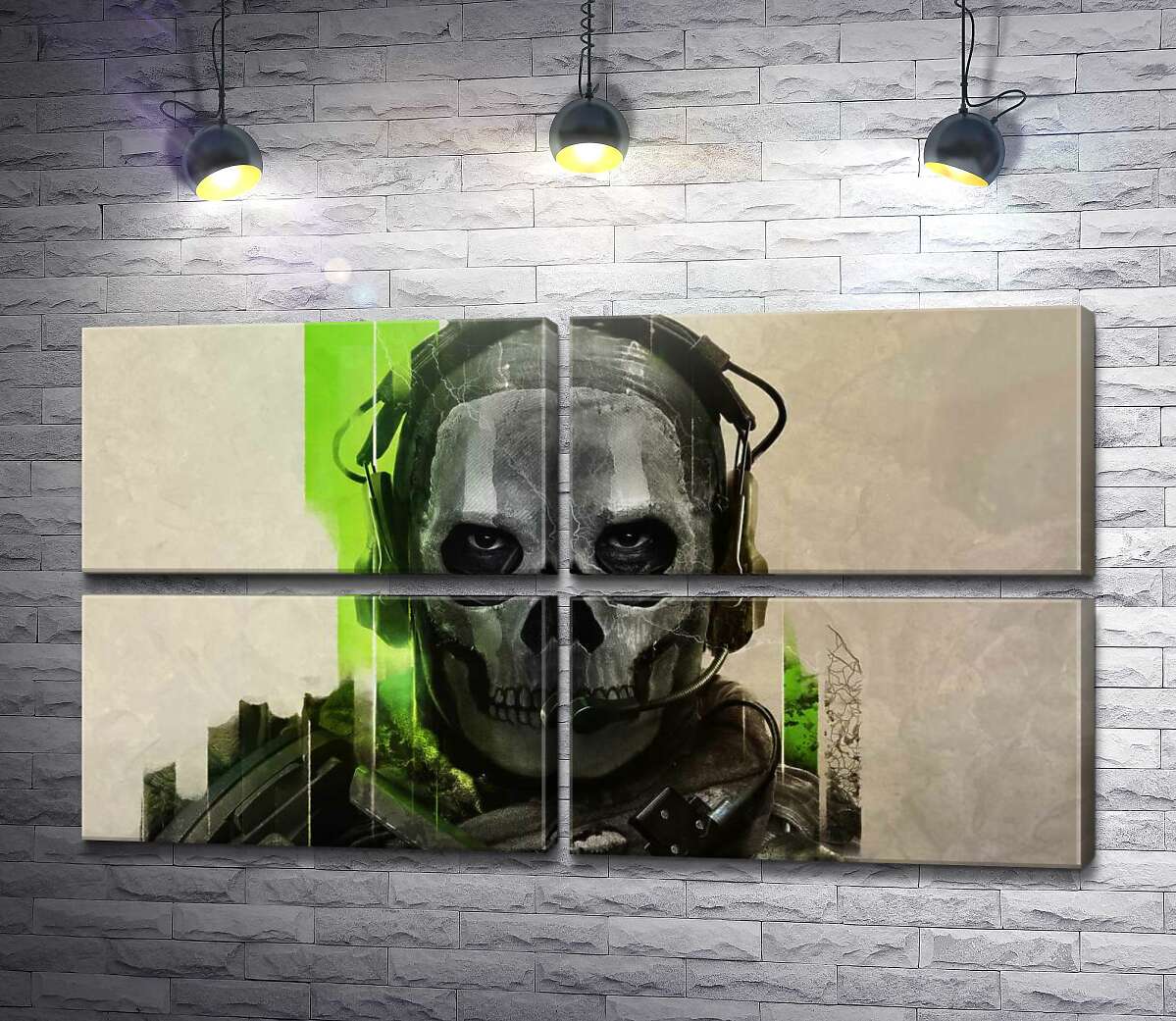 модульная картина Призрачный воин, персонаж Call of Duty (Модуль №25)