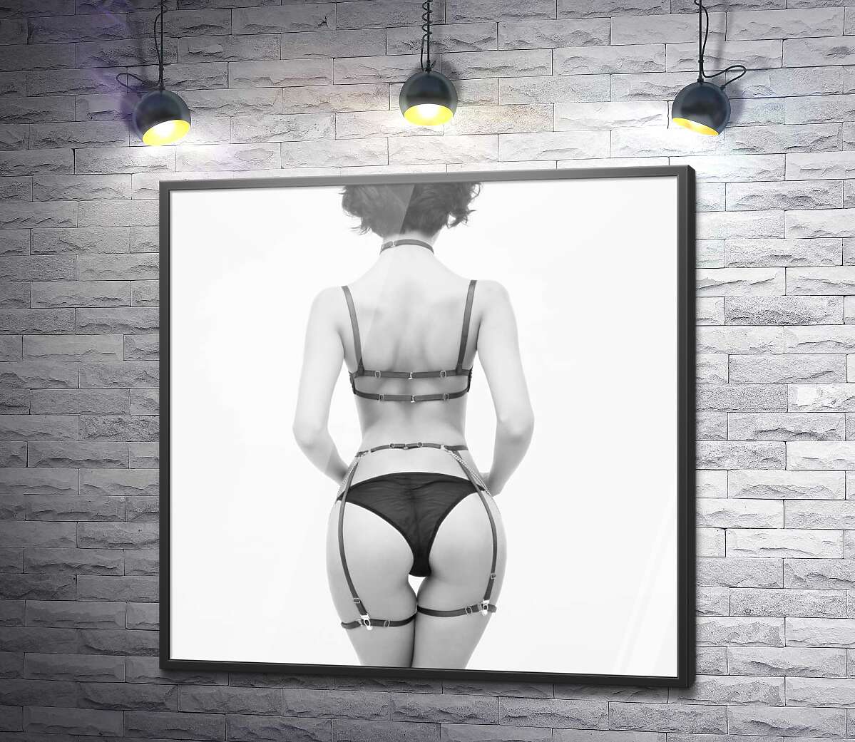 постер Эротический силуэт девушки со спины