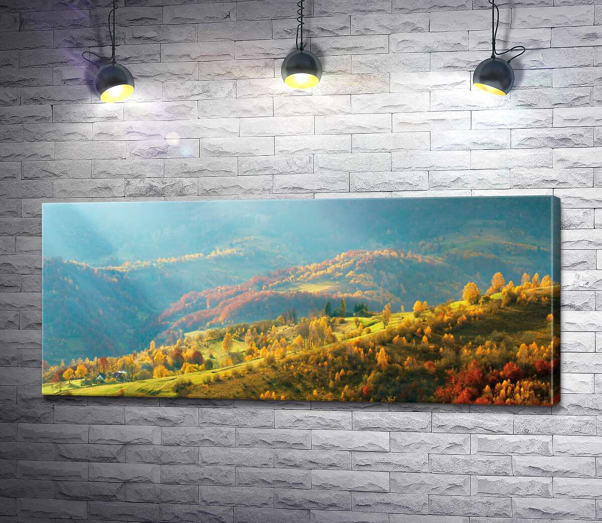 картина Осінній краєвид гірського села