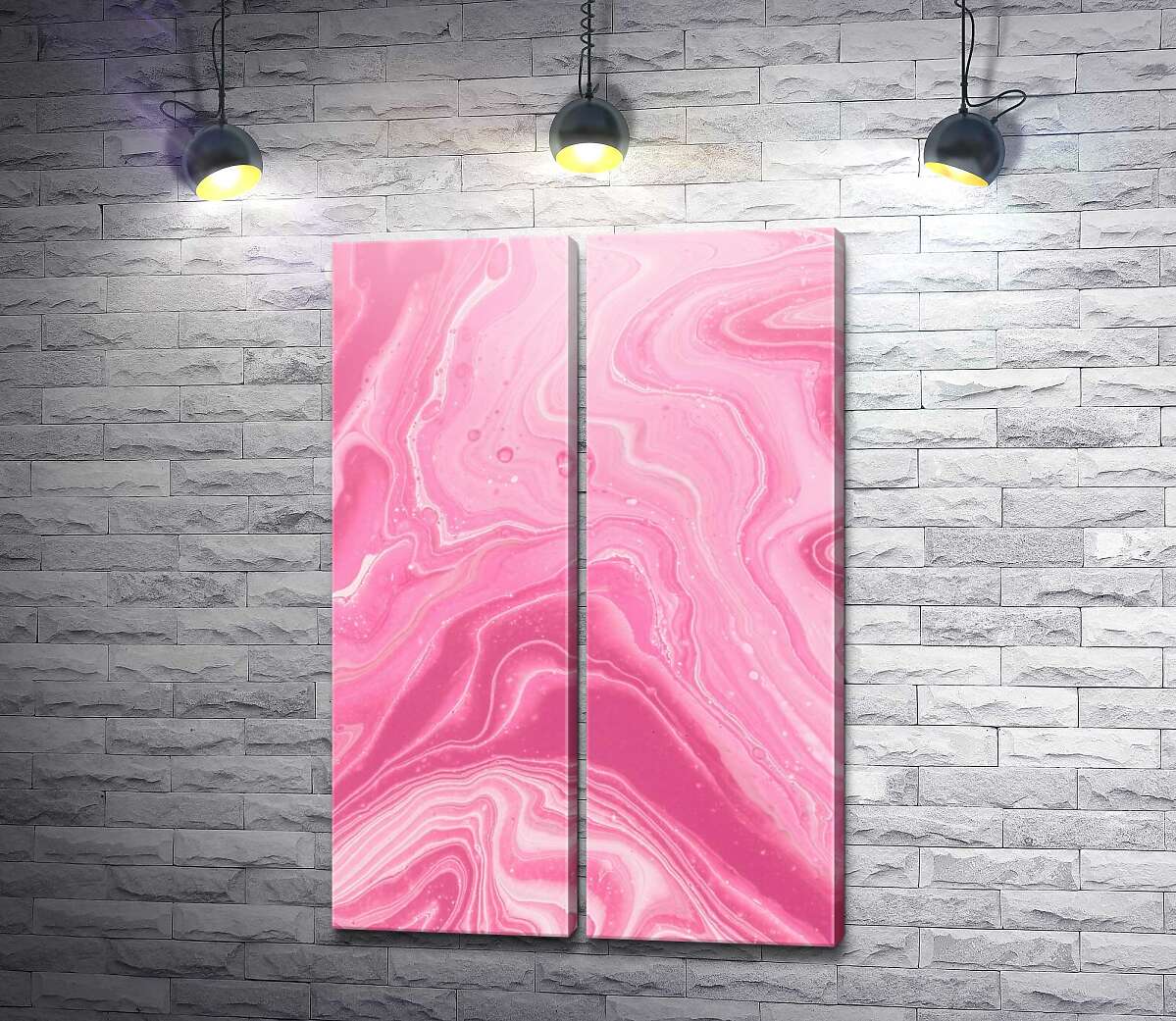 модульна картина Рожево-мармурова абстракція