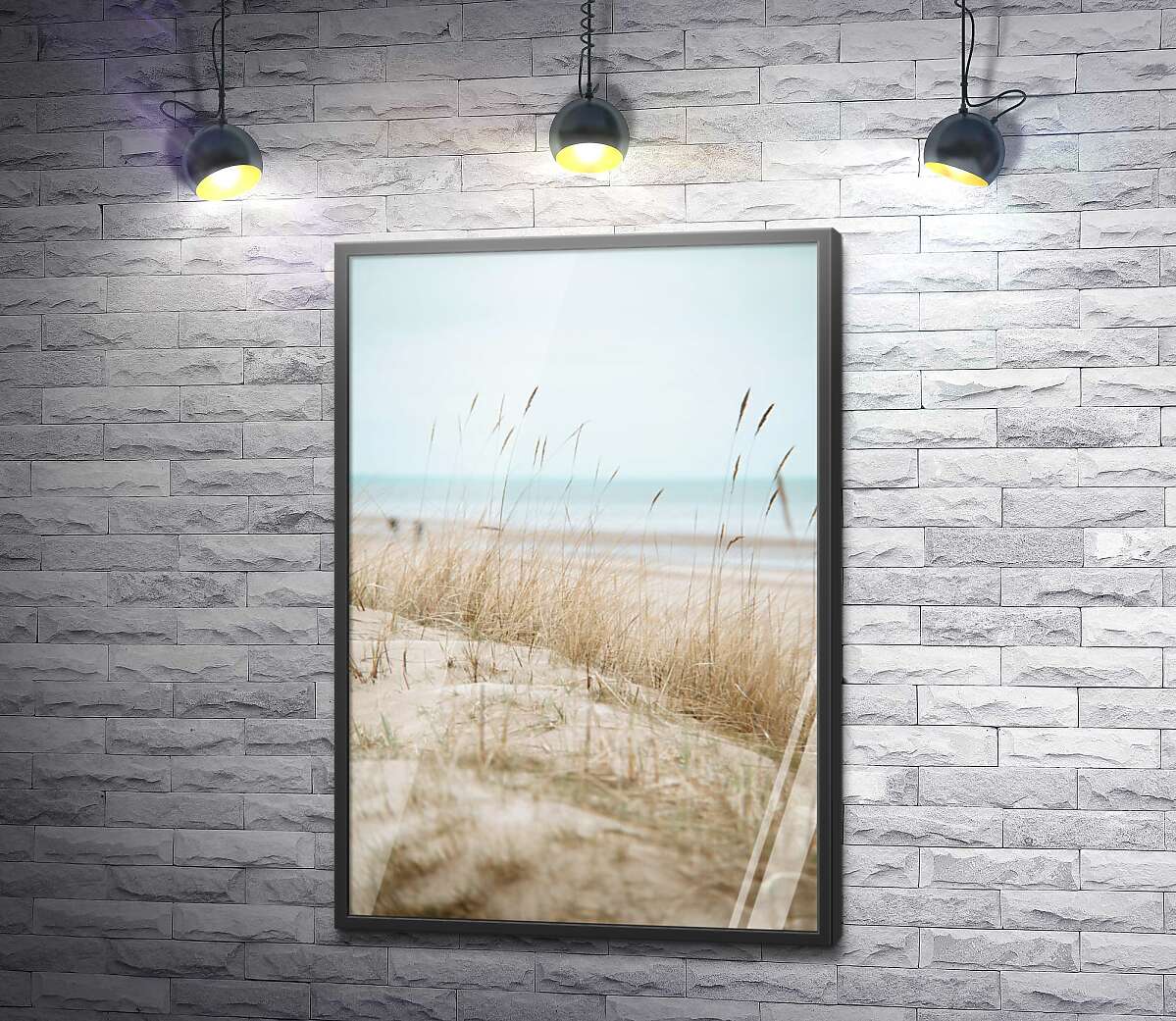 постер Колоски травы на побережье моря