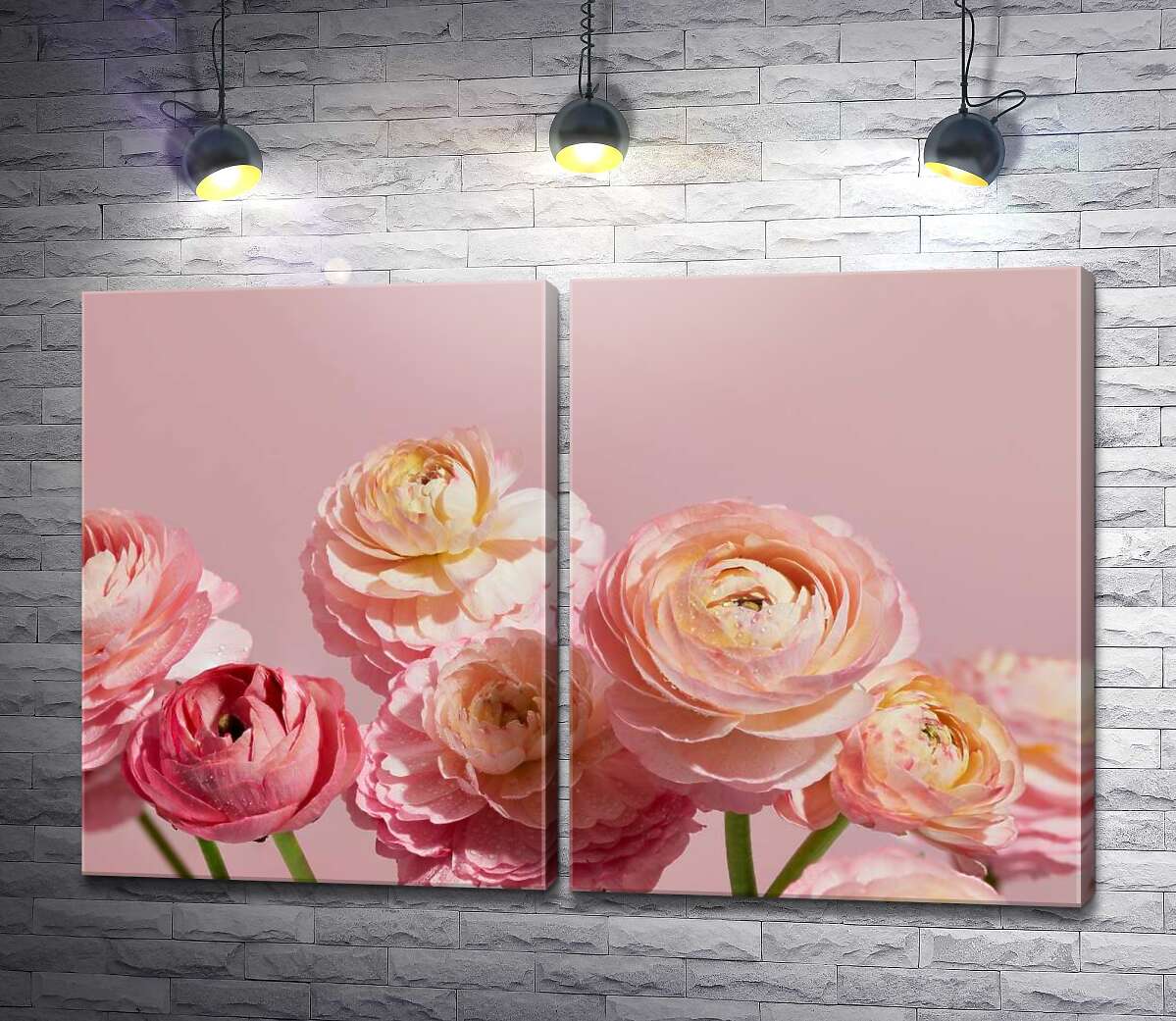 модульна картина Пишні бутони рожевих квітів