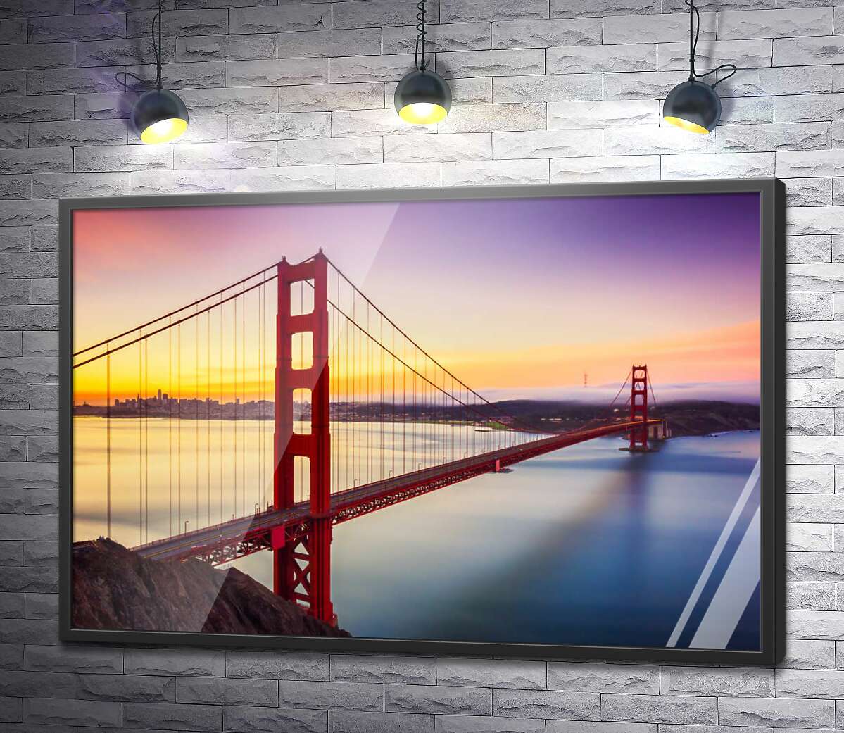 постер Міст Голден Гейт (Сан-Франциско) на мальовничому заході сонця