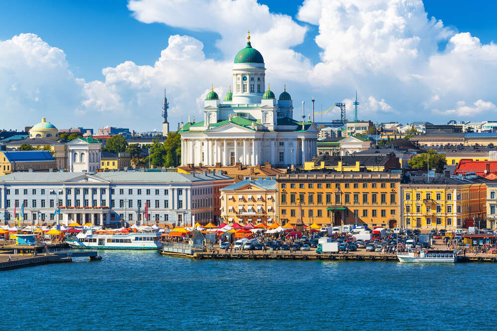 картина-постер Панорама на архітектуру Гельсінкі
