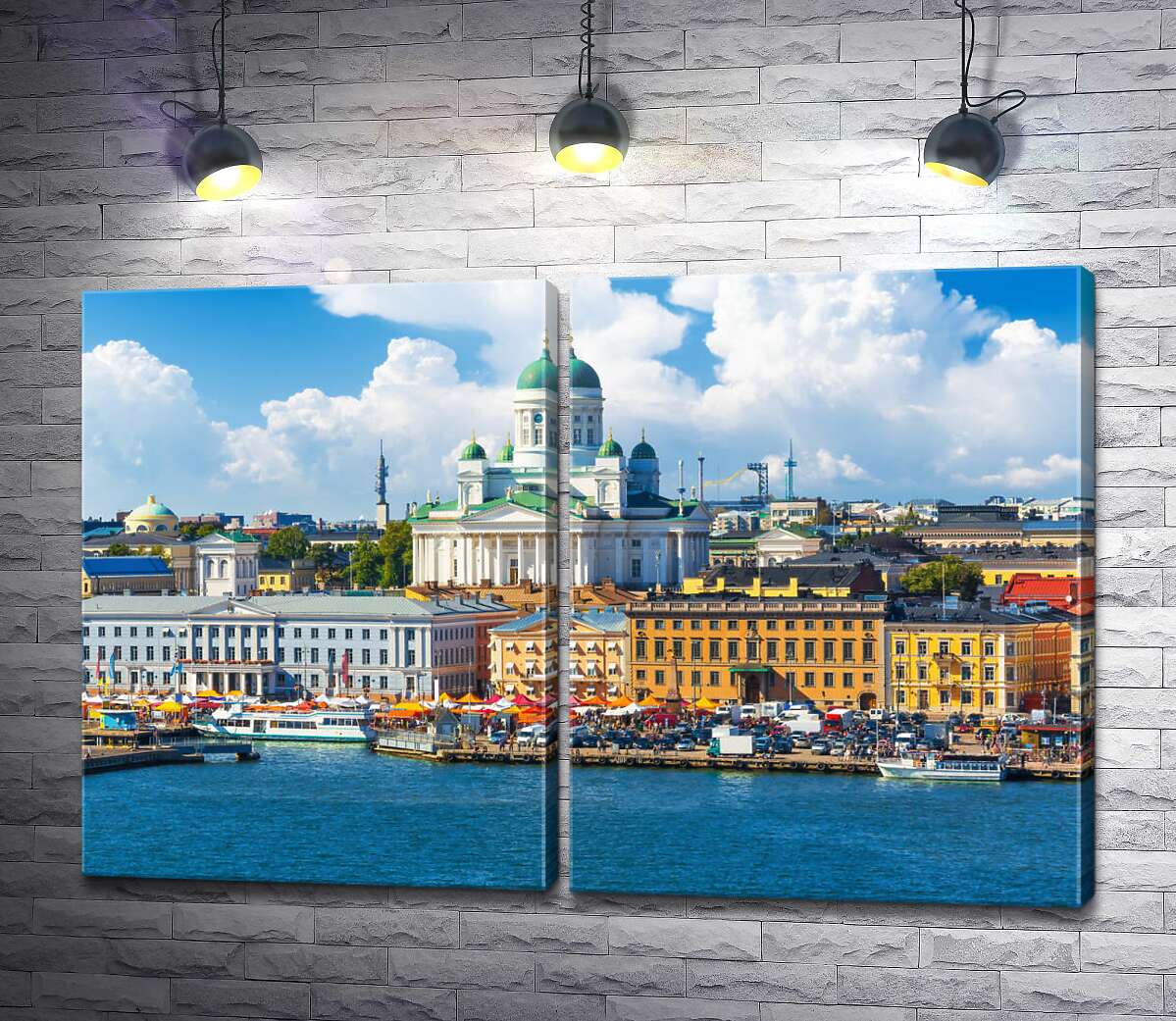 модульная картина Панорама на архитектуру Хельсинки