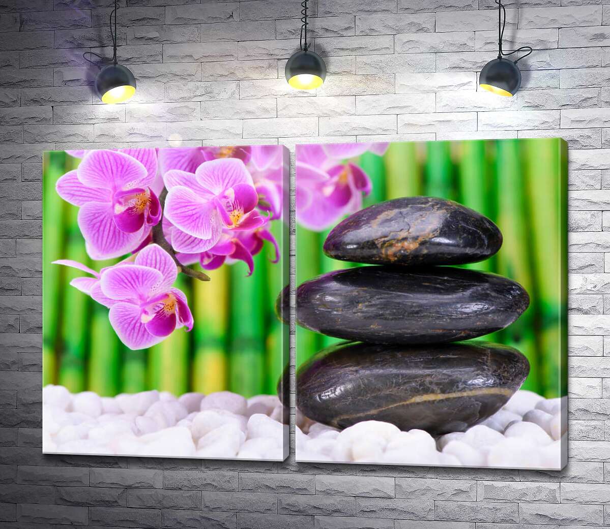 модульная картина Спа камни и орхидеи