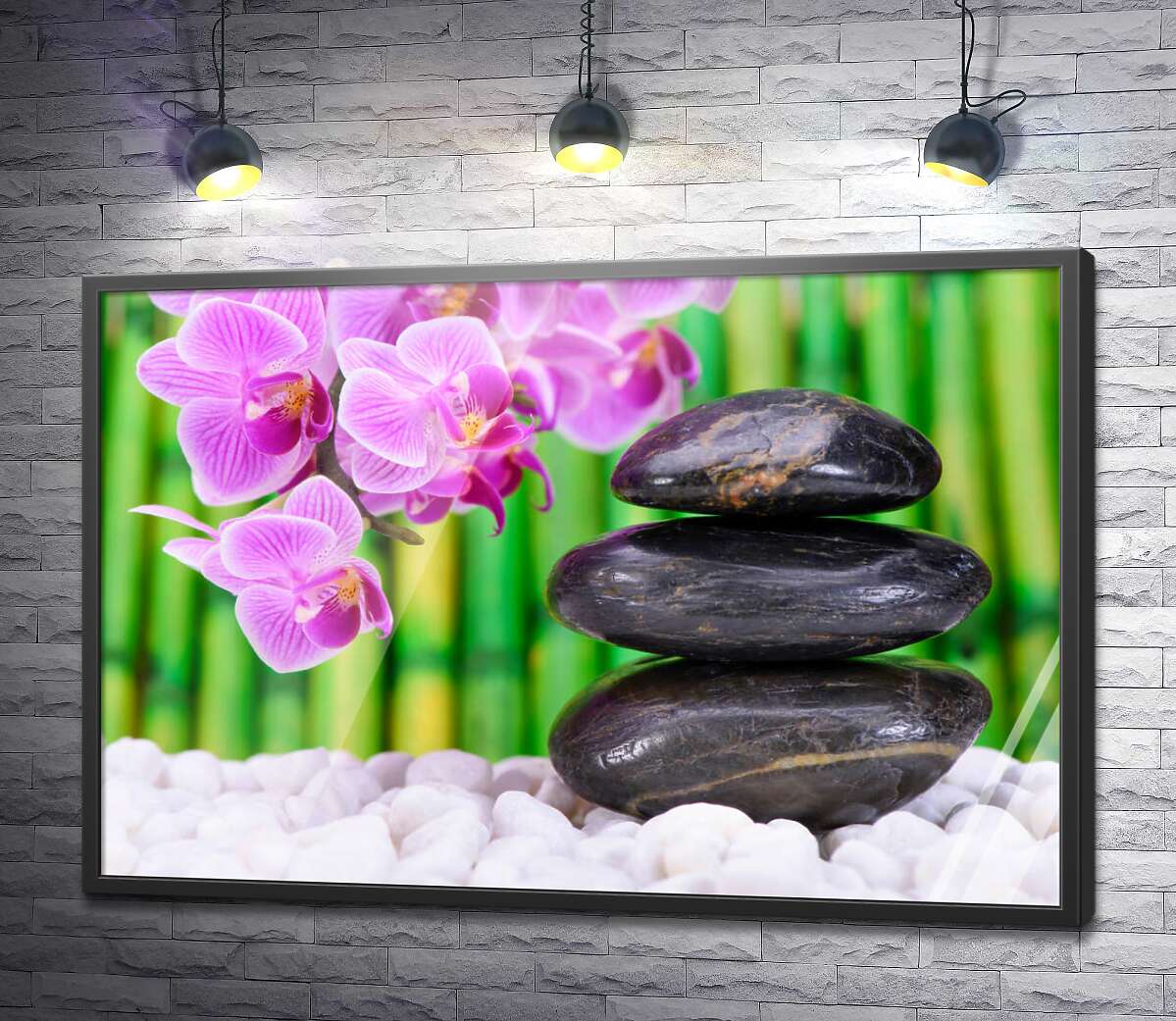 постер Спа каміння та орхідеї