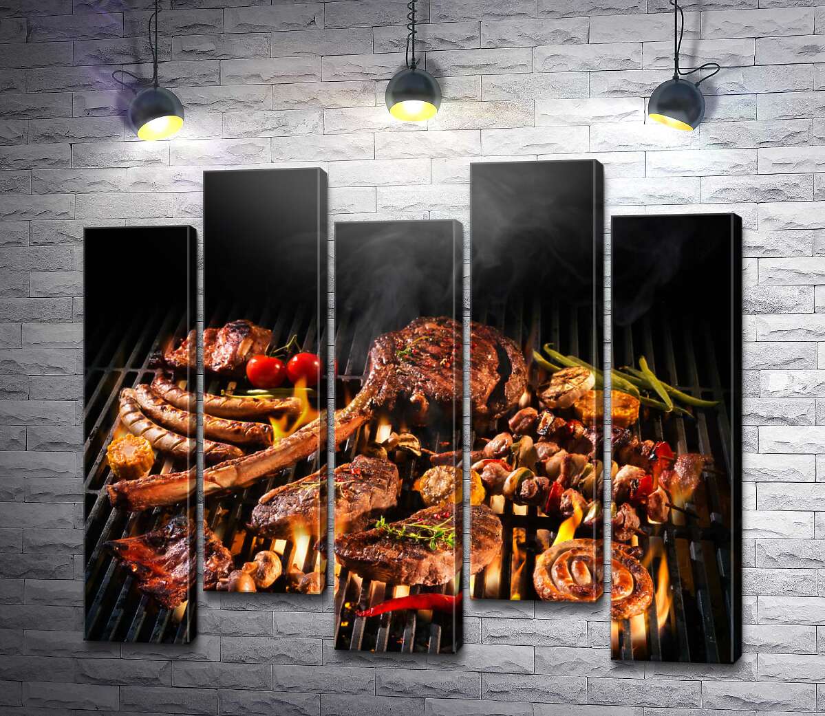 модульная картина Мясной набор на гриле (Модуль №30)