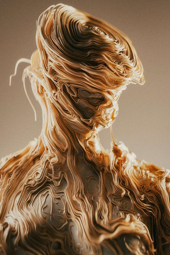 картина-постер Абстрактно-ленточная фигура человека