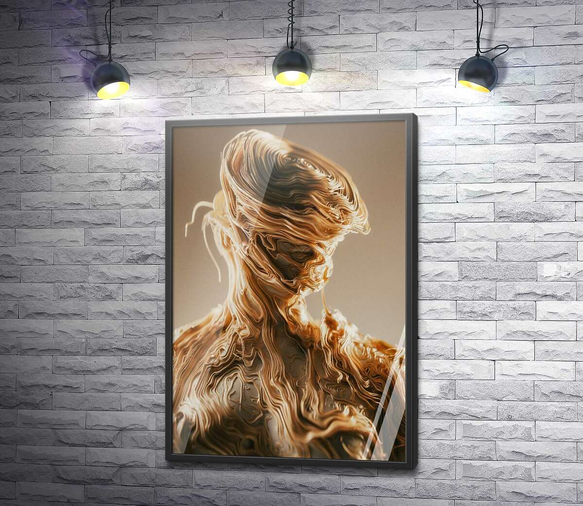постер Абстрактно-ленточная фигура человека