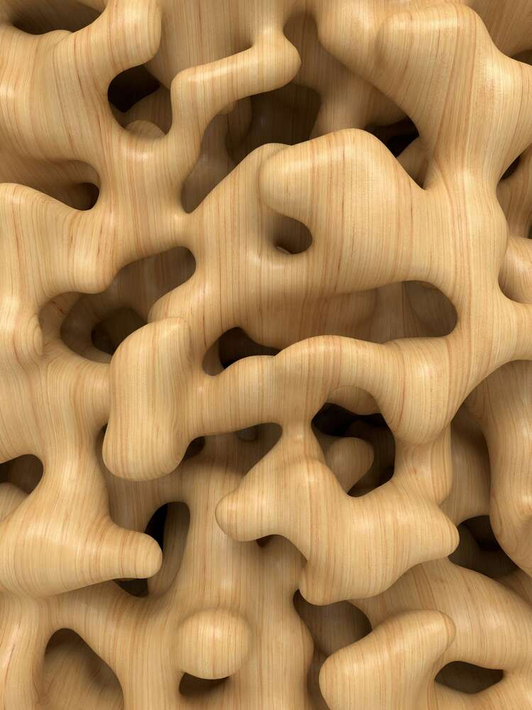 картина-постер Абстрактні форми дерев'яних з'єднань