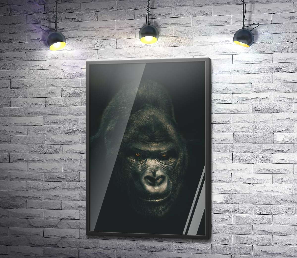 постер Портрет гориллы в темных тонах
