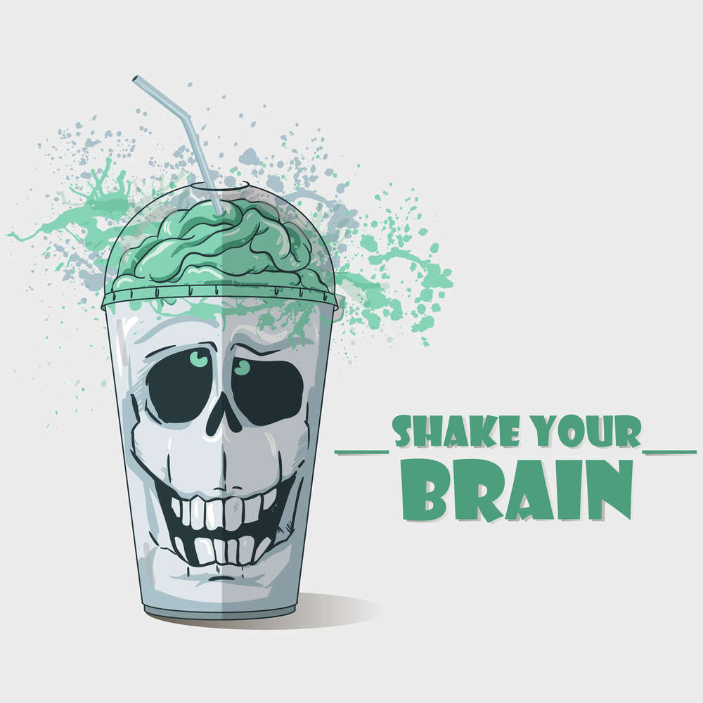 картина-постер Мотивационный плакат: Shake your brain