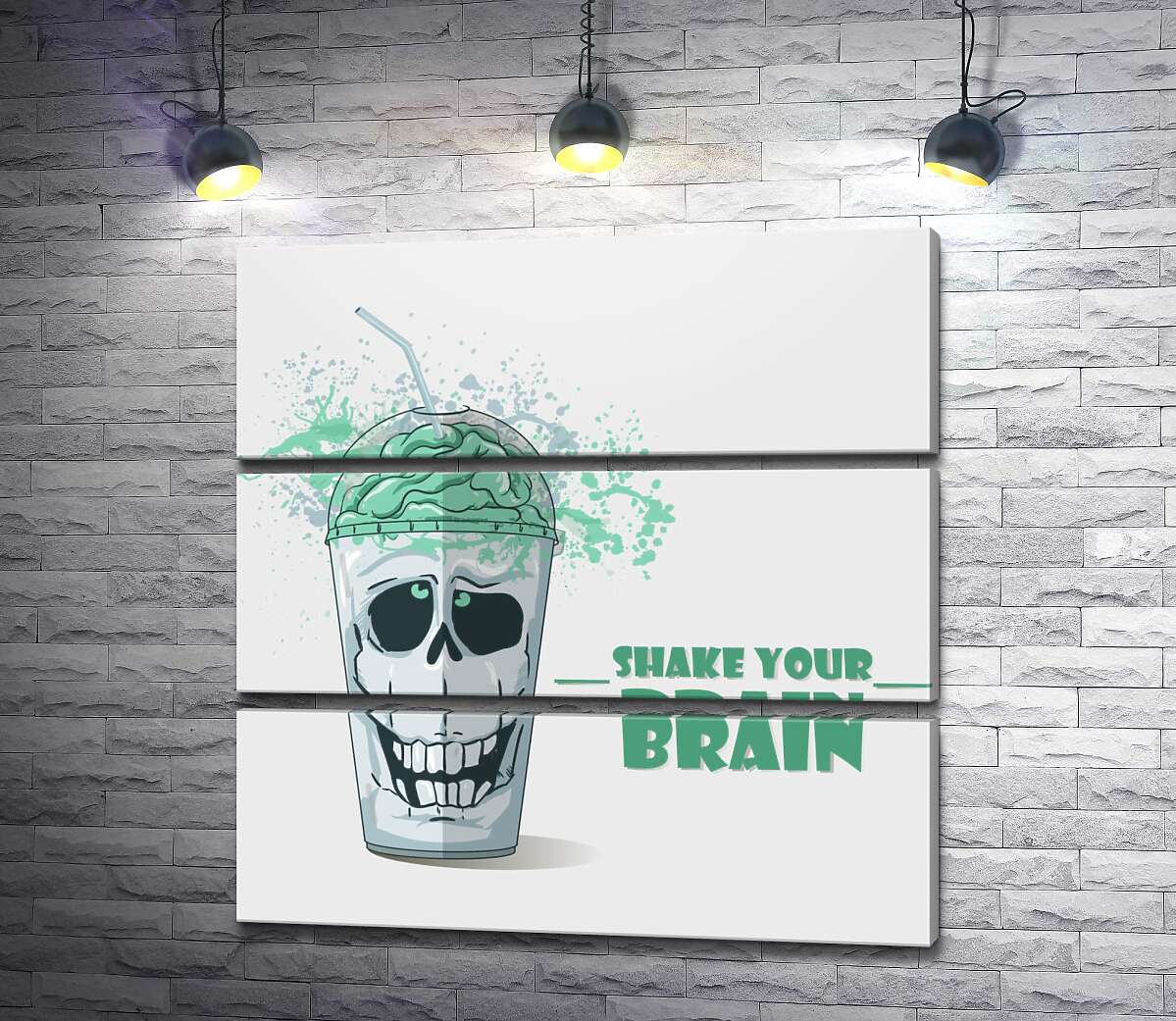 модульная картина Мотивационный плакат: Shake your brain (Модуль №15)