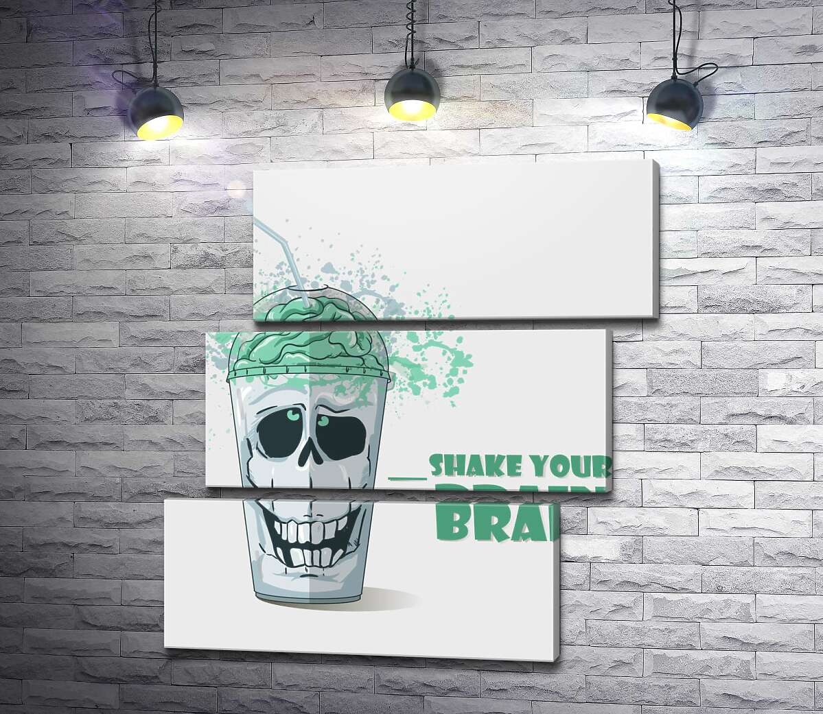 модульна картина Мотиваційний плакат: Shake your brain (Модуль №17)