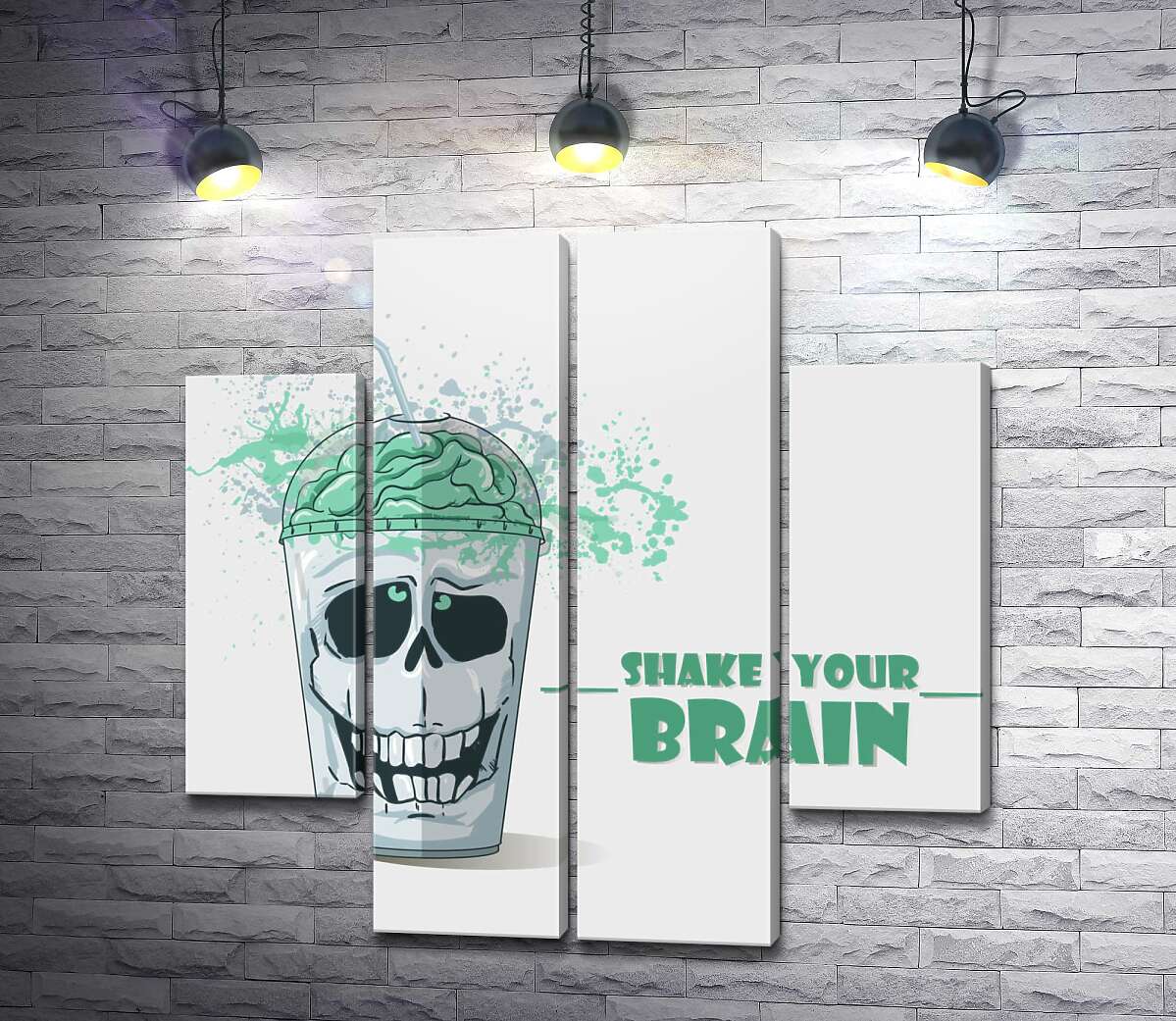 модульна картина Мотиваційний плакат: Shake your brain (Модуль №20)