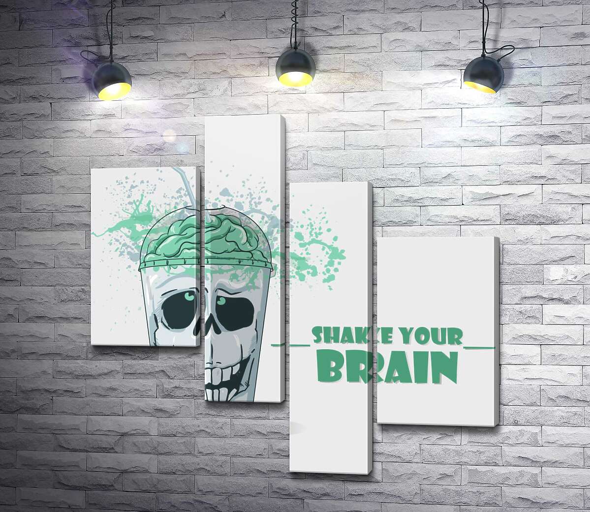 модульная картина Мотивационный плакат: Shake your brain (Модуль №21)