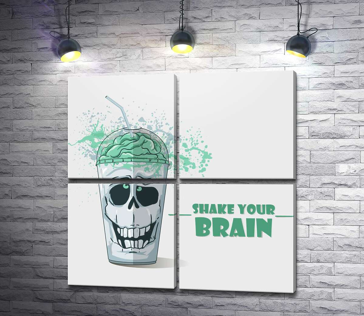 модульна картина Мотиваційний плакат: Shake your brain (Модуль №25)