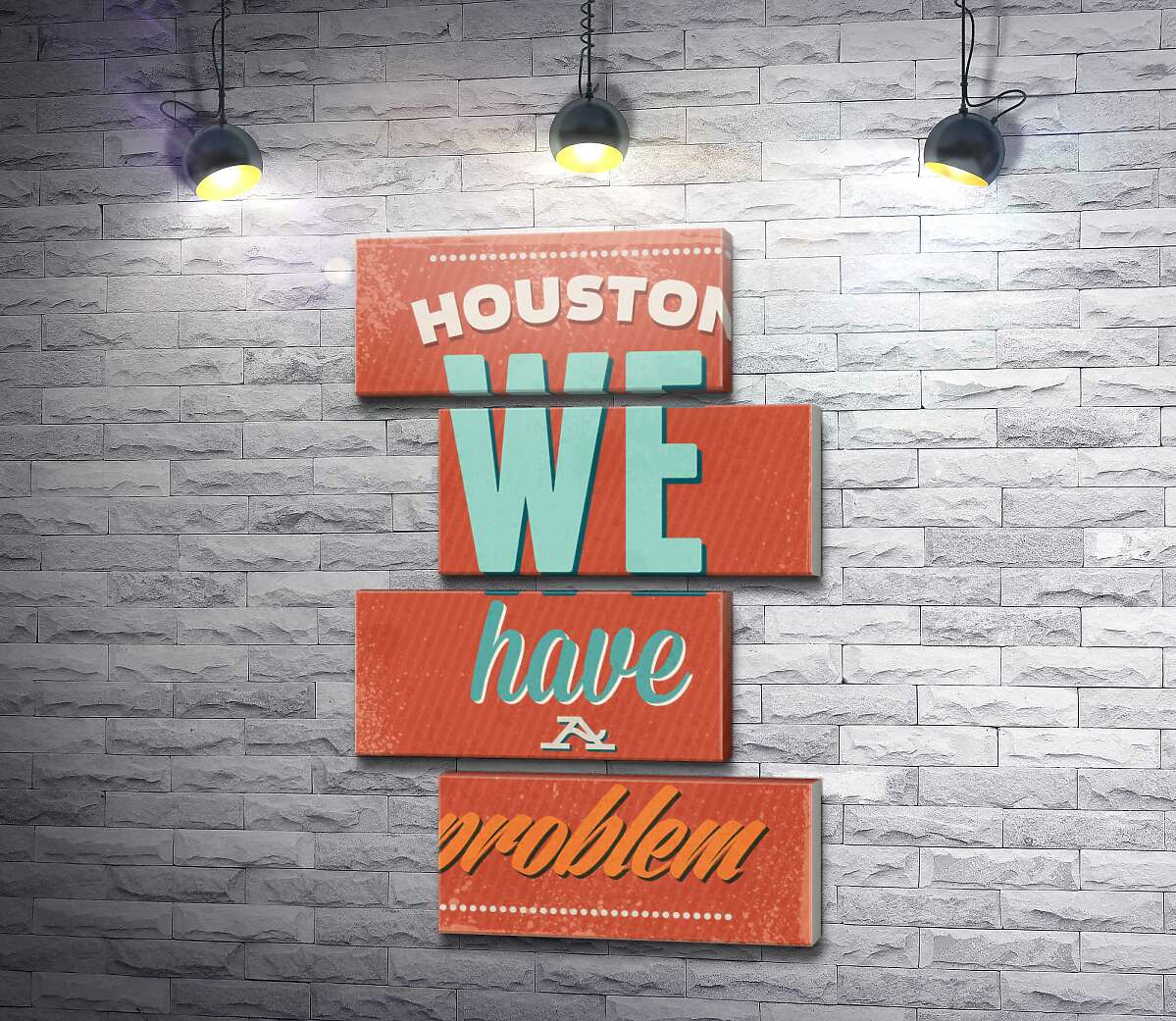 модульна картина Мотиваційний плакат: Houston we have a problem (Модуль №23)